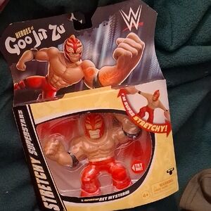 WWE Heroes of Goo Jit Zu Stretchy Rey Mysterio Action Figure - Red and Tan